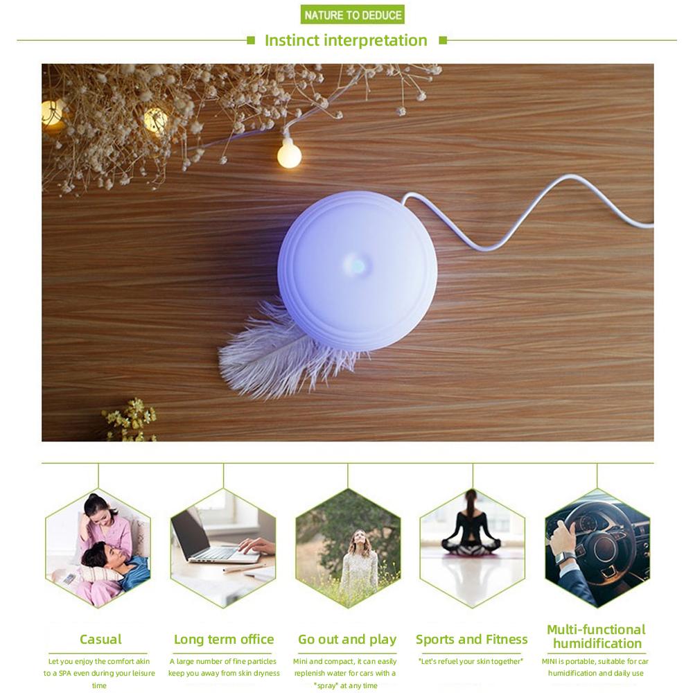 Aromatherapy Mini Humidifier 100ml Capacity Lantern Shape Diffuser for Yoga, Office Focus, and Car Travel with 7 Calming Lights