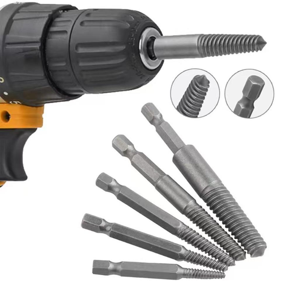 6/10Pcs Screw Extractor Center Drill Bits Guide Set Broken Damaged Bolt Remover Hex Shank And Spanner For Broken Hand Tool