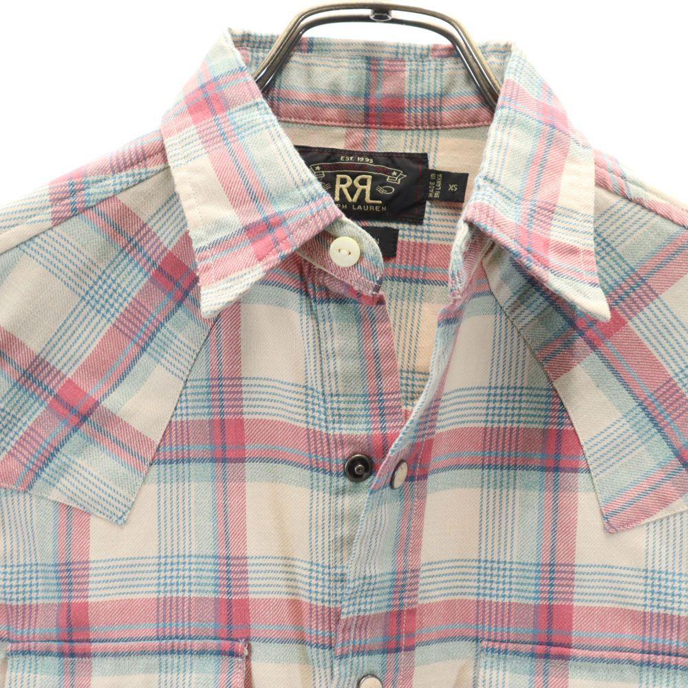 RRL Check Pattern Long Sleeve Western Shirt XS Beige and Others Men's Used