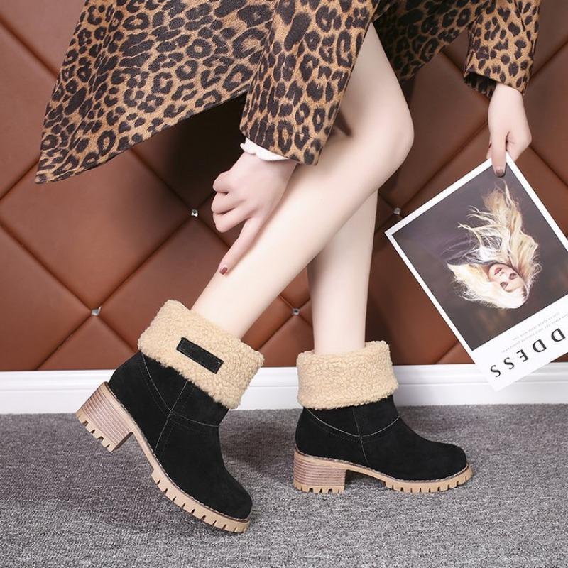 Large Size Snow Boots Women's Autumn and Winter New Fur Snow Boots Women's TEUM