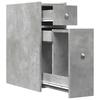 Narrow Bathroom Cabinet with Casters Concrete Grey Particleboard