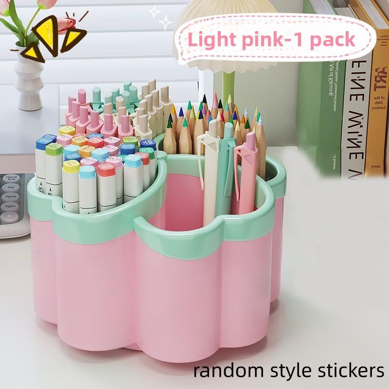 

A new thickened rotating desktop storage box with 360 ° rotation function -4 large storage spaces, suitable for office sup розовый