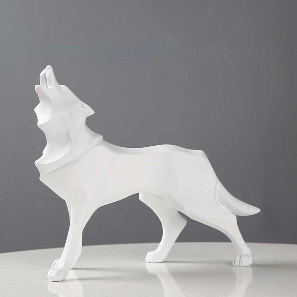Hars Abstract Wolfbeeld Geometrische Dierenfiguren Wolfbeeldhouwwerk Ambachten Thuiskantoor Plank Bureau Decoratie Ornamenten