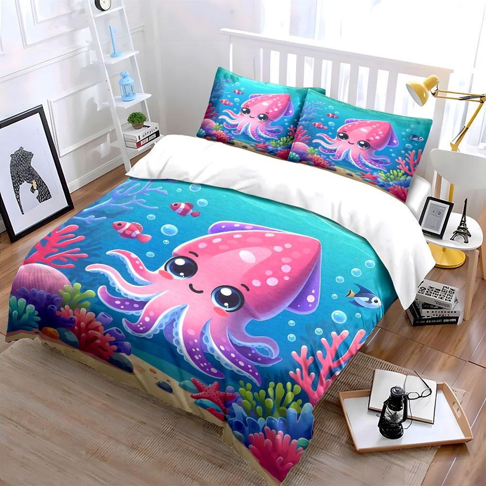"Playful oceanic wonderland" Bedding sets Duvet covers Pillowcases(1* Duvet Cover 2* Pillowcases without duvet insert)