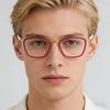 New Men's Square Titanium Screwless Glasses Frame Women Fashion Ultralight Brand Designer Eyewear Handmade Eyeglasses Spectacles