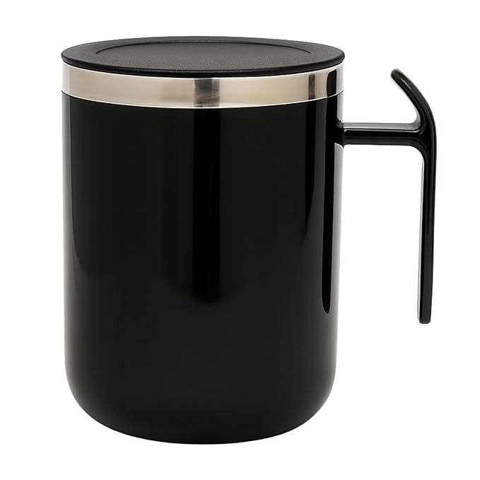450 ml Insulated Stainless Steel Coffee Mug with Lid | Double Wall Leakproof Travel Mug for Tea & Milk (Black) 450 ml чёрный