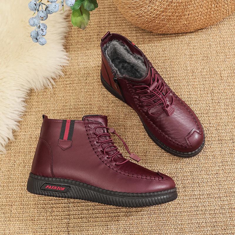 Winter new cloth shoes women's cotton shoes snow boots piled thickened waterproof non-slip middle-aged and elderly