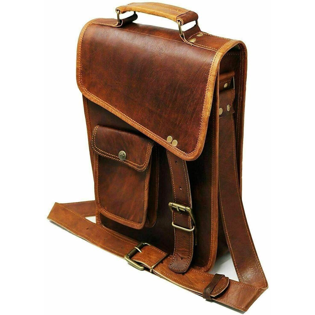 Messenger Real Satchel Genuine Laptop Aktovka Taška Vintage kozí kůže