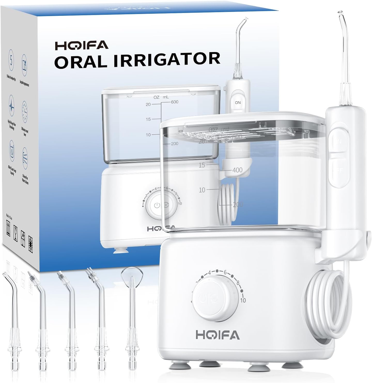 

Large Water Tank Oral or Teeth, 10 Modes Water with 5 Jet Tips Suitable for Multi United States