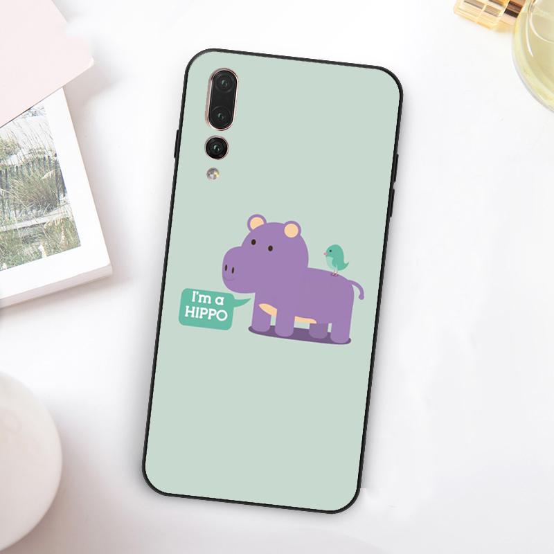 Cartoon Hippos Pattern For Huawei Nova 12i 12s 11i 7i 8i Y73 Y70 Y90 Y60 Y72 Y61 Y91 9 10 SE P30 Pro P40 Lite Case