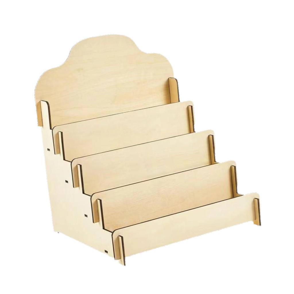 Card Display Holder Multi Tier Wooden Greeting Stand Comic Book Retail Table