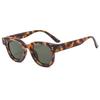 Classic Red Round Sunglasses with Vintage Design Square Frame Customizable Logo Gray or Yellow PC Frame Options