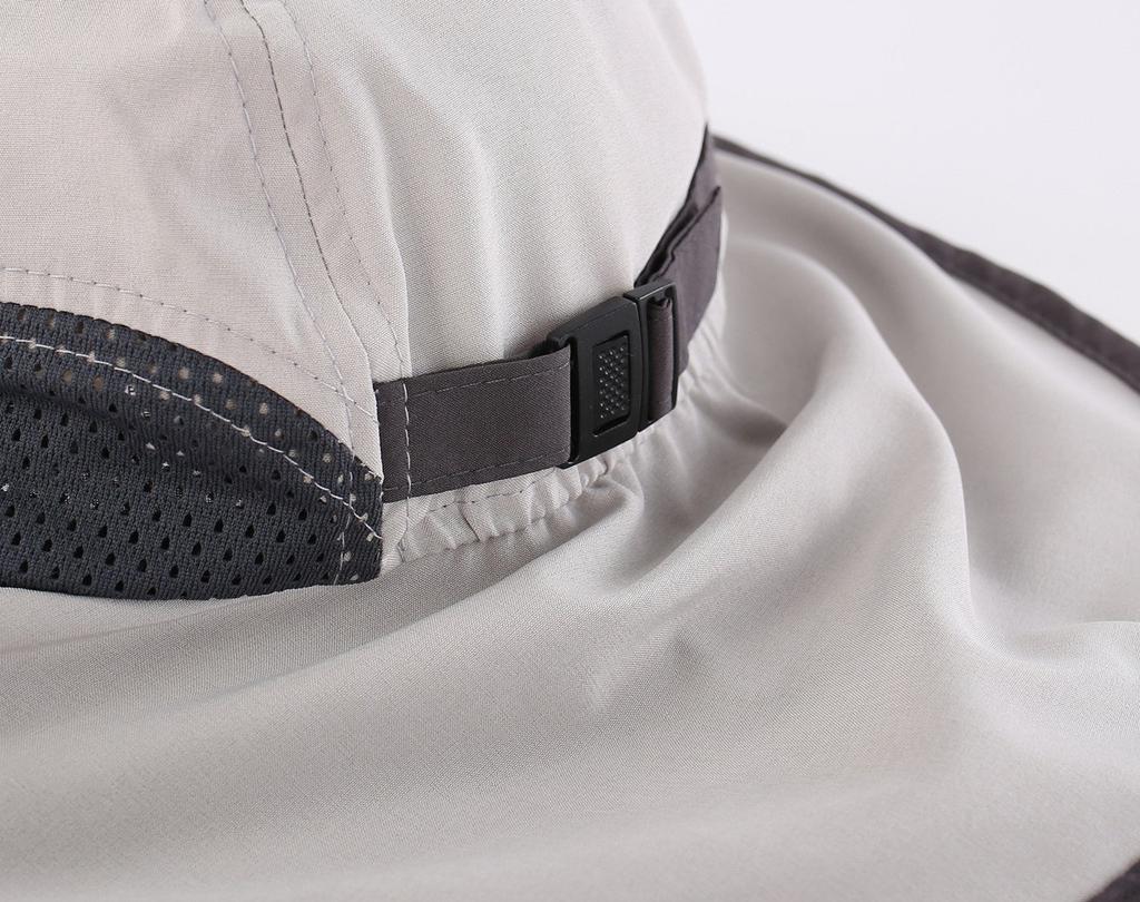 Conectaile Summer UPF Wide Brim Safari Hat with Sun Hat for Boys and UV Gray Kids' 50+ Flap, Girls, Protection,