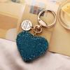 Pendant Rhinestone Interior Accessories Key Ring Crystal Keyring Love Heart Keychain Keys Holder