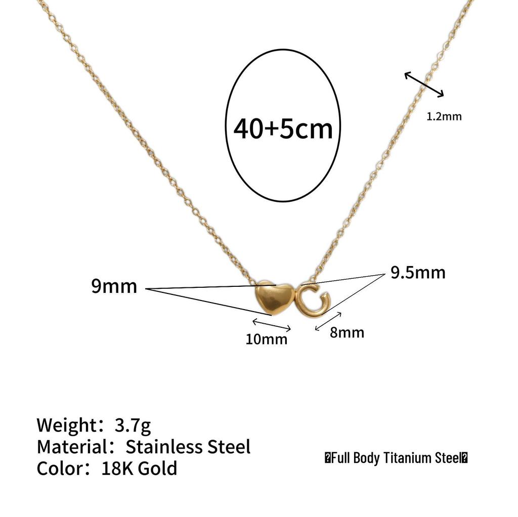Herz Anhänger Halskette: 18K vergoldeter Edelstahl mit 26 englischen Buchstaben.