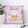 Bambi Floral Pillowcase Polyester Cushion Cover Decor Cartoon Deer   Throw Pillow Case Cover Home Square 18'