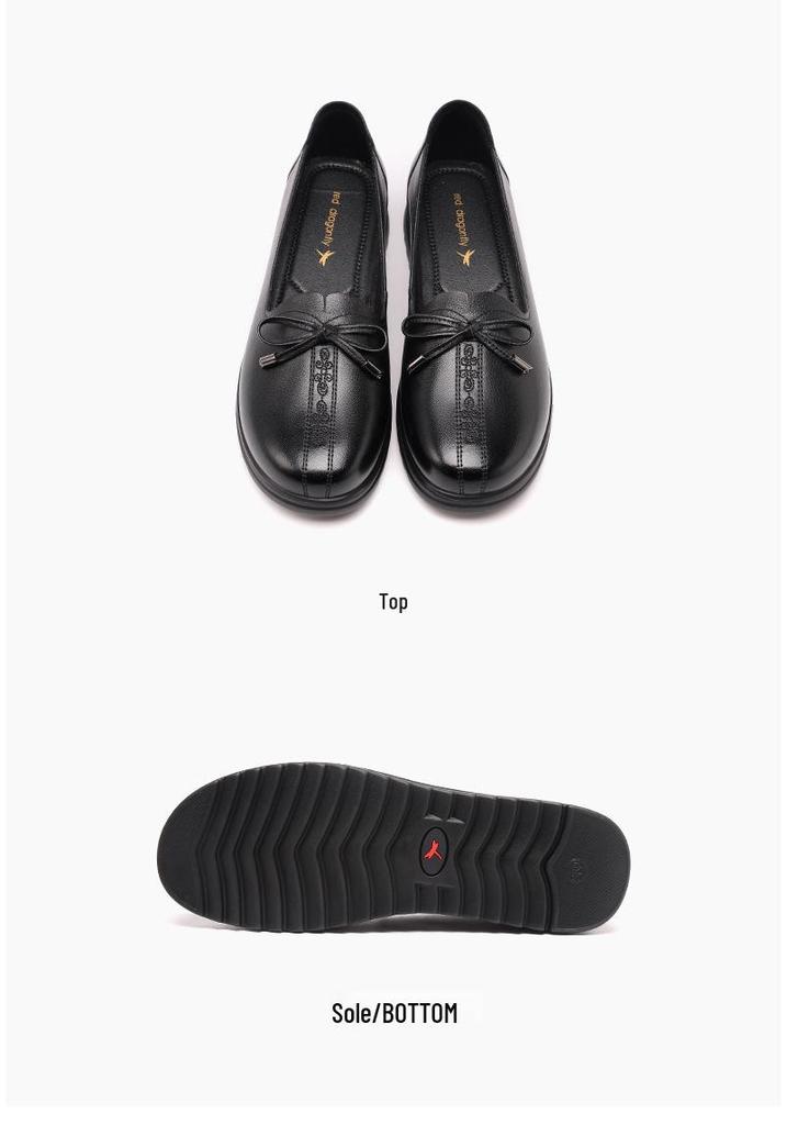 Red Dragonfly Women's Summer Soft Sole Flat Casual Genuine Leather Shoes