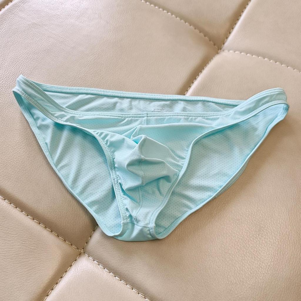 Men's Quick-Dry Mesh Briefs with Enhancing Pouch, Low-Rise, Breathable, Comfortable T-Back Underwear