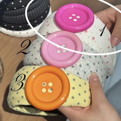 High Quality Large Button Button Hairband Vintage Style Sweet Style Star Hairband Y2K Polyester Polka Dot Headband