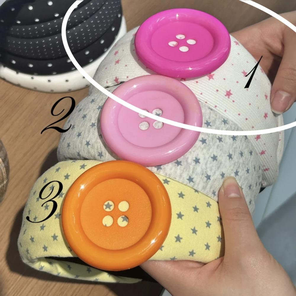 Large Button Button Hairband Colorful Polka Dot Headband New Star Hairband