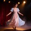Abito Regency dell'Era Vittoriana in Tessuto di Raso per Spettacoli Teatrali e Feste di Halloween
