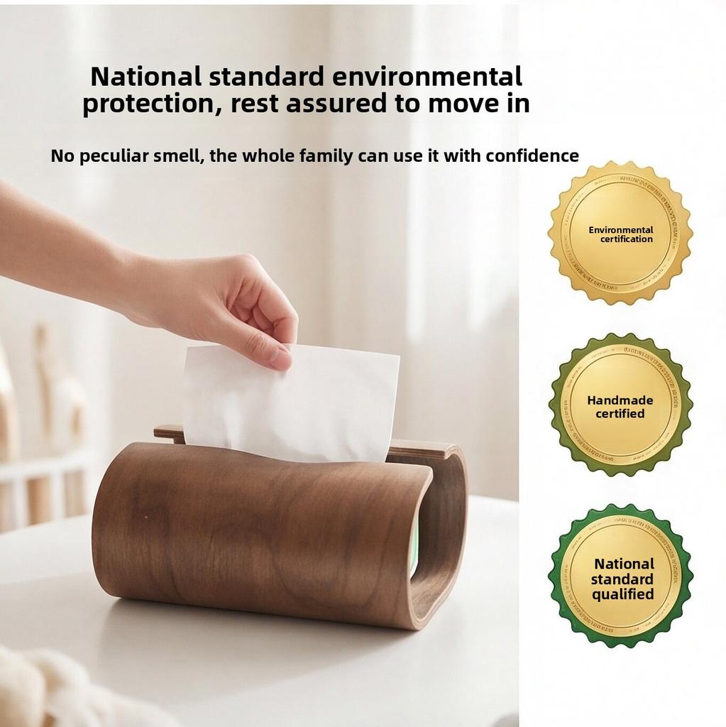 Walnut Tissue Box Light Luxury Living Room Coffee Table Bedroom Bedside Paper Holder Tissue Box Holder Boite Decoration Shelves