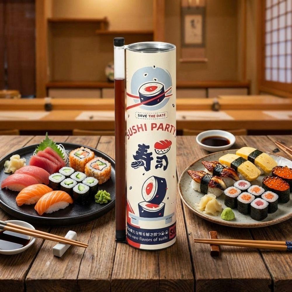 Cutie push sigilată pentru sushi, recipient din hârtie de grad alimentar pentru depozitarea sushi-ului, restaurant japonez de sushi