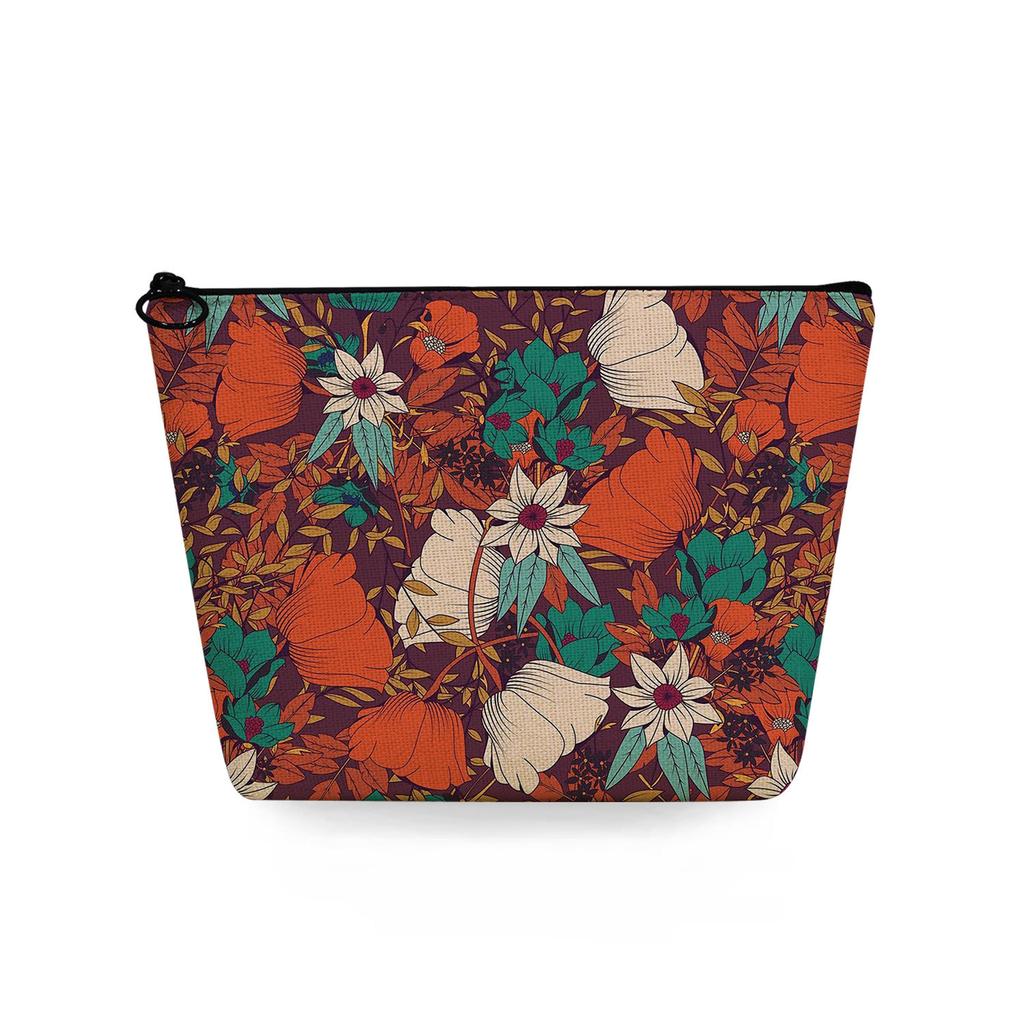 Women Flower Print Cosmetic Bag Toiletries Organize Travel Storage Case 6747
