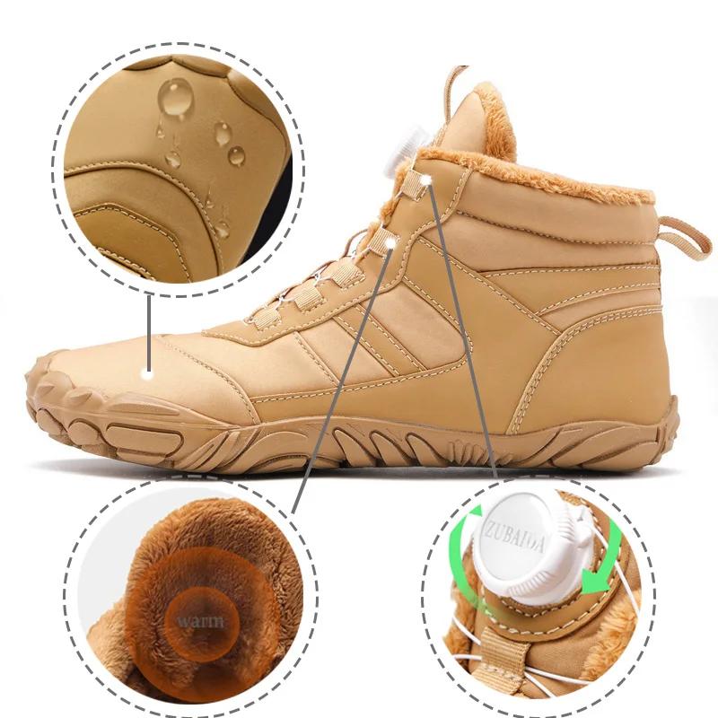 Winterstiefel für Herren Damen Mode Warm Lässig Sneaker High Top Baumwollschuhe Winter Barfußschuhe Rutschfest Knöchel Schneestiefel