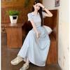Polo Collar Tie-Waist Slimming Long Dress - Women's 2026 Summer Collection