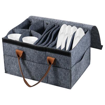 Felt Board Dish Cup Storage Bag Cup Holder Thickened Camp Tableware Storage Container Kitchen Cabinet Layered Plate Storage Box