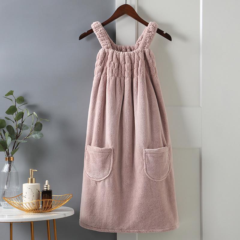 Women's Absorbent Bath Skirt Towel, Home Wearable and Wrapable, Perfect for Autumn and Winter Bathing.