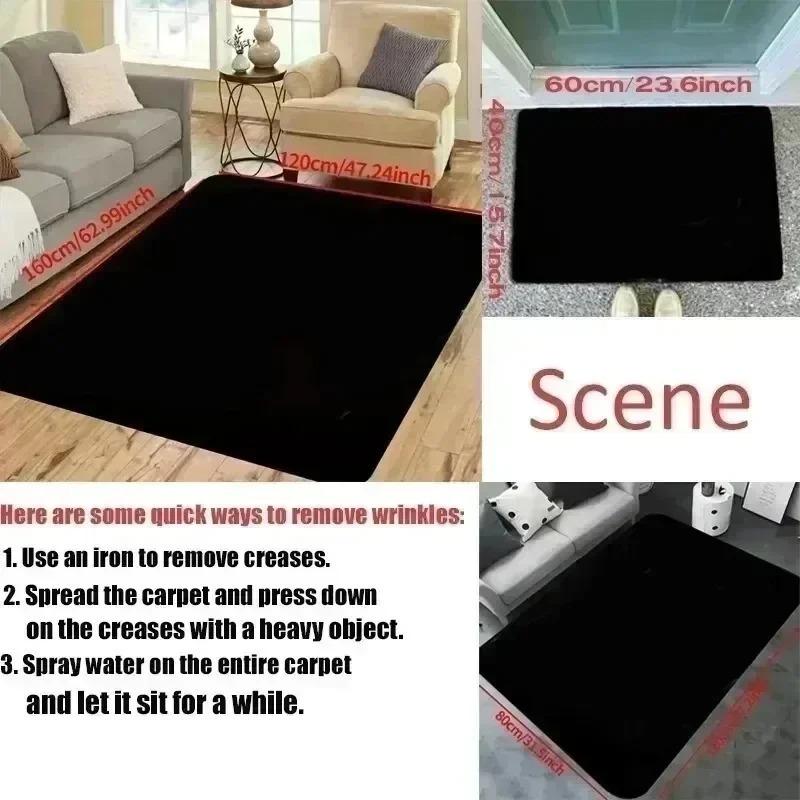 3D Canyon Crack Rug Realistic Geological Fault Carpet with Blue Abyss Optical Illusion Floor Mat for Modern Living Room Decor