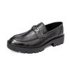 Men Leather Casual Dress Shoes Platform Loafers Slip-on High Quality Thick Bottom Height Increasing Shoes Oxfords Wedding Shoes