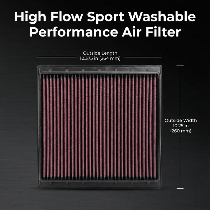 

for Cadillac SRX 1st 2nd Gen 2.8 3.0 3.6L 2009-2016 High Flow Sport Washable Performance Air Filter 33-2444
