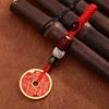 Handmade Red String Blessings Keychain Pendant for Men & Women - Retro Woven Rope Circle Ornament