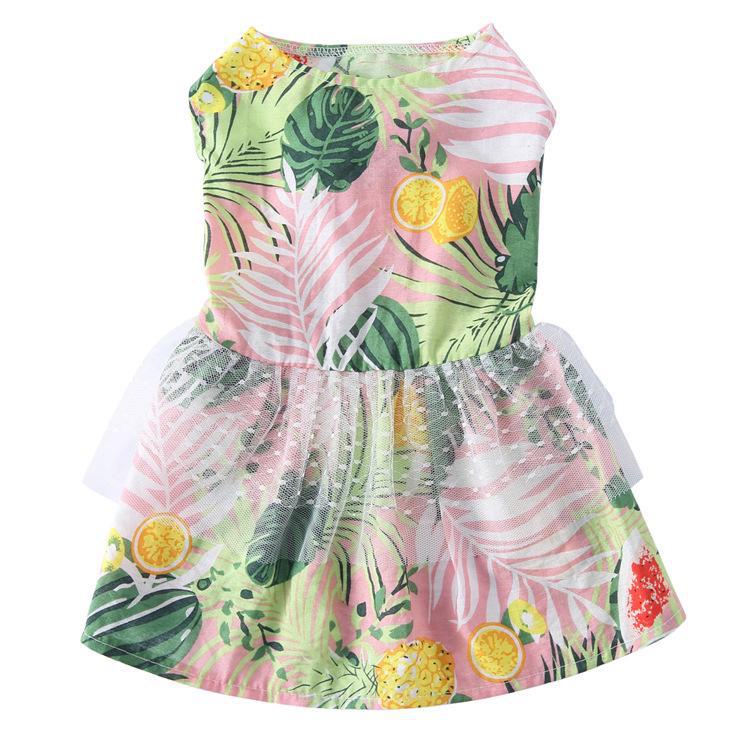 Summer Floral Mesh Dog Dress - Sunflower Skirt for Pets