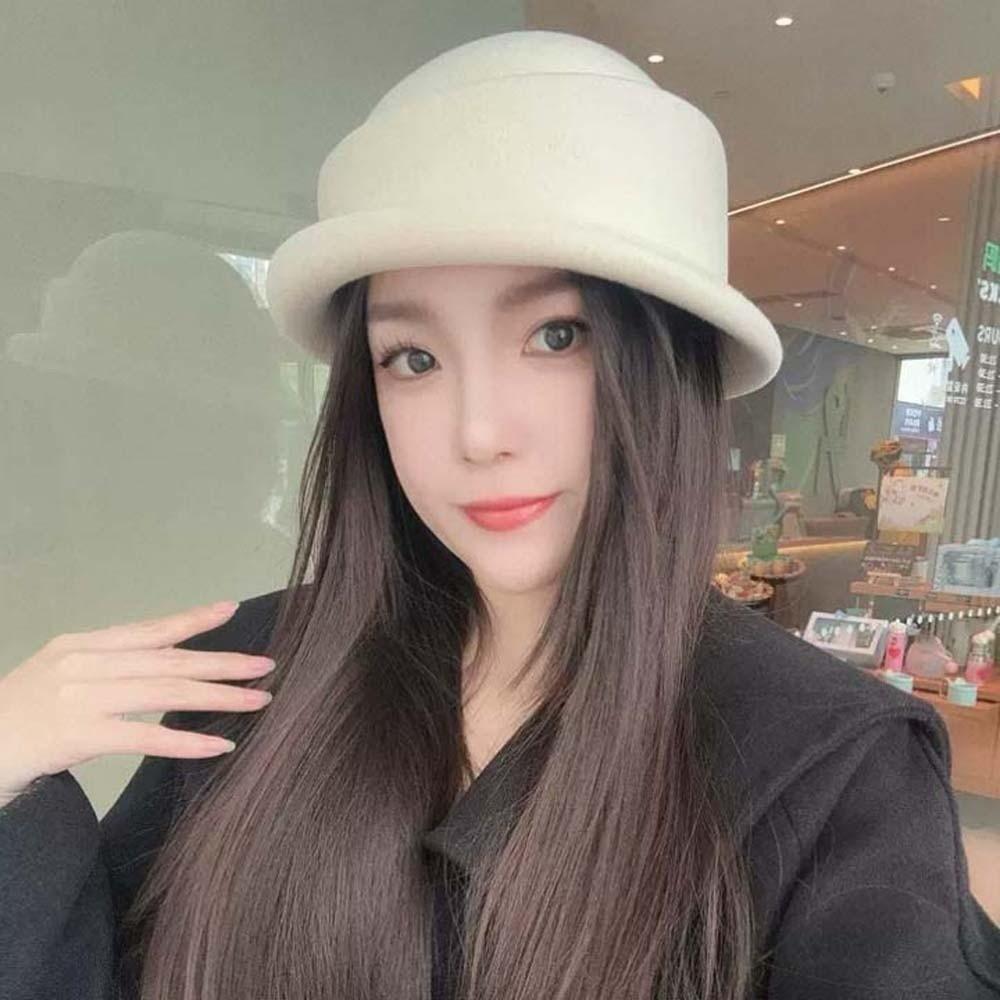 Britischer Zylinder im Vintage-Look Baskenmütze Wollener formeller Hut Wollene Krempe Kappe Maskerade-Party