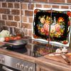 Glass Cutting Board 2X 30X52 Flowers