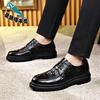 2025 Spring and Autumn New Men's Cowhide Business Casual Leather Shoes Crocodile Pattern Breathable Leather Shoes