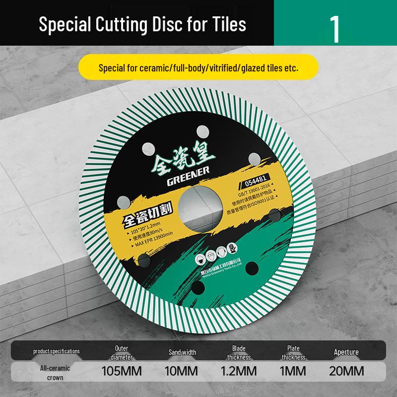 

Green Forest Diamond Tile Cutting Disc for Porcelain & Vitrified Tiles - No Chipping, Fits Angle Grinders