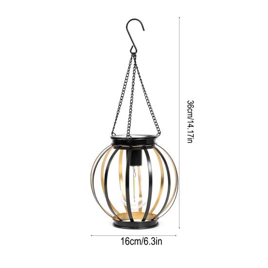 1/2/4Pcs Solar Lantern Outdoor Metal Mesh Shell Solar Powered Hanging Lantern with Hook And Base Garden Patio Porch Decor