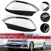 Pair Front Headlight Lens Cover For VW Golf 7 MK7 GTI 2014 2015 2016 2017 Clear Car Headlamp Cover Shell Transparent Lampshade