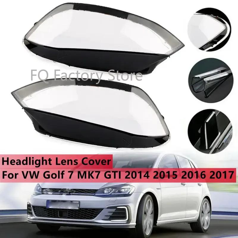 Pair Front Headlight Lens Cover For VW Golf 7 MK7 GTI 2014 2015 2016 2017 Clear Car Headlamp Cover Shell Transparent Lampshade