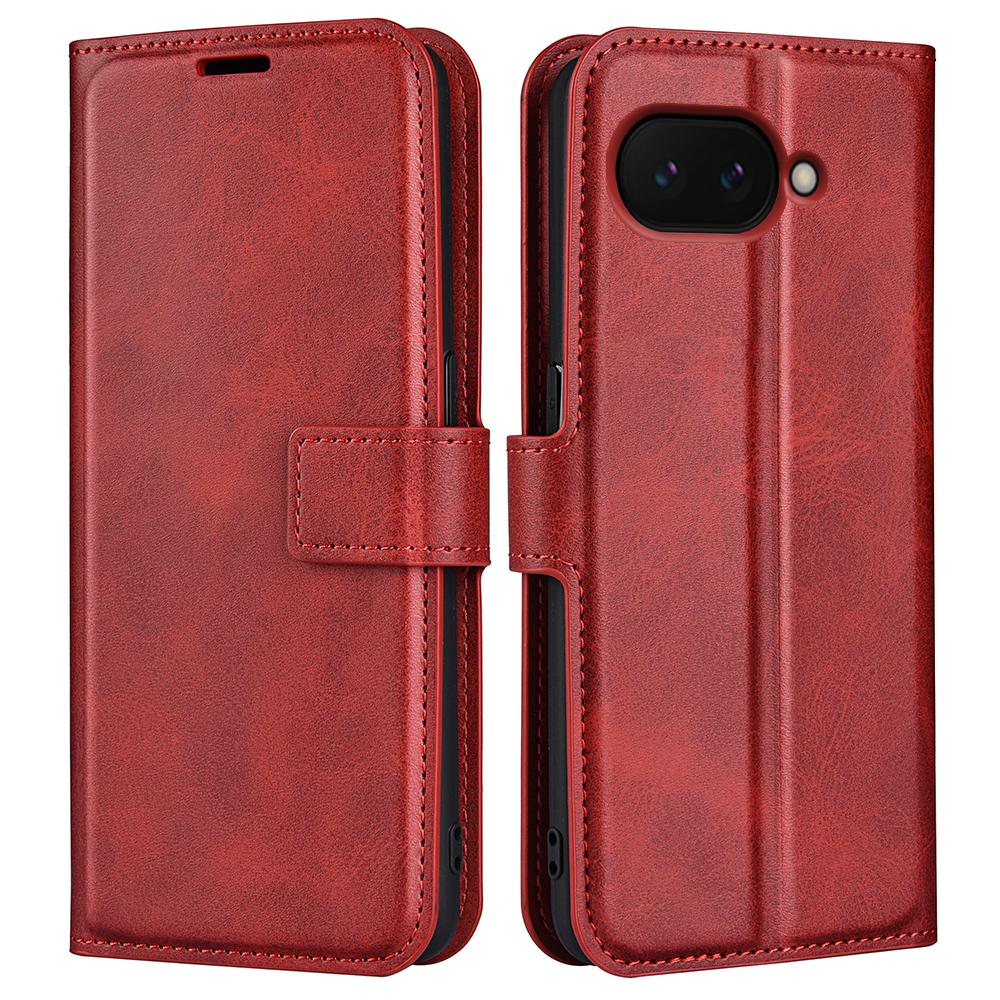 For Google Pixel 9a Stand Case Anti-Scratch Calf Texture Leather Phone Cover