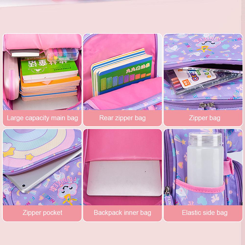 Niedlicher Rucksack für Grundschüler Stilvolle Tragbare Vielseitige Tasche Atmungsaktive Vorschulbücher-Tasche Schulanfangsgeschenk Mädchen