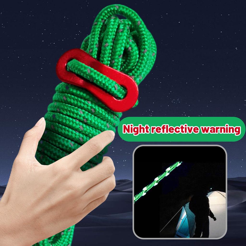 4m Outdoor Camping Reflective Rope Tent Tie Rope Canopy Windproof Rope