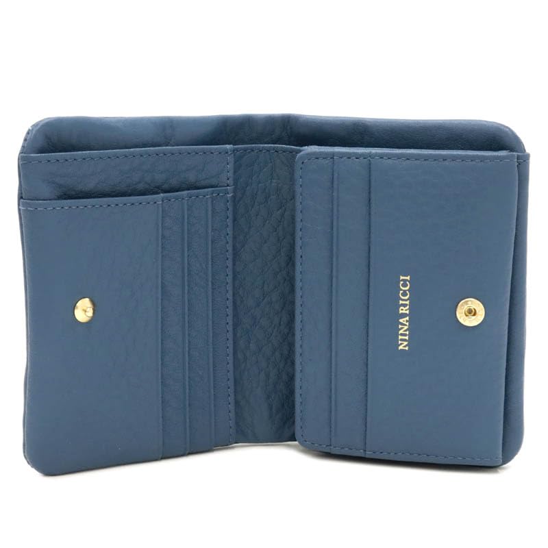 Nina Ricci Structured Purse 85-1275 Women's Bifold Wallet, Blue