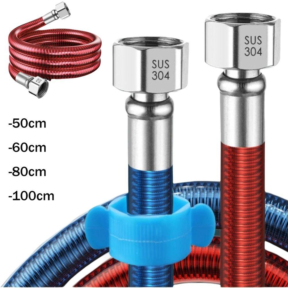 Stainless Steel Handheld Shower Head Hose Corrugated Pipe Water Heater Connector  Household