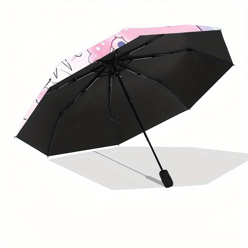 1pc Little Twin Stars & Small Animals Pattern Automatic Umbrella Is Fashionable and Good-Looking, a Portable 3-Fold Umbrella, Suitable for Travel and